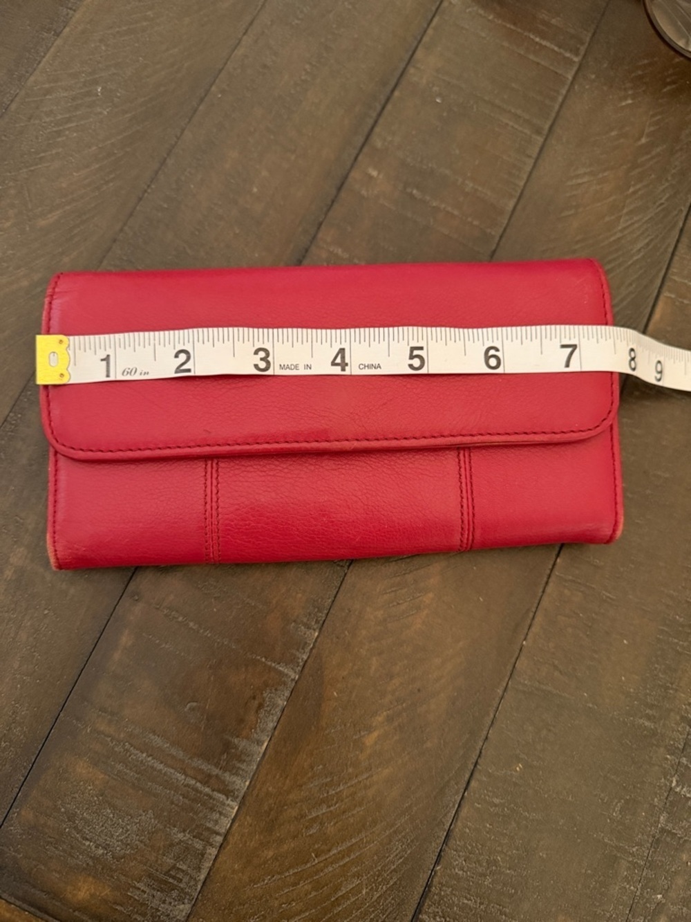 Red Soft Leather Long Wallet for Women - Picture 11 of 14